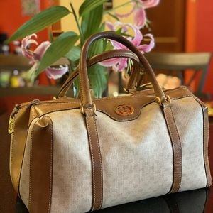 Authentic Gucci Hand Bag PVC leather brown